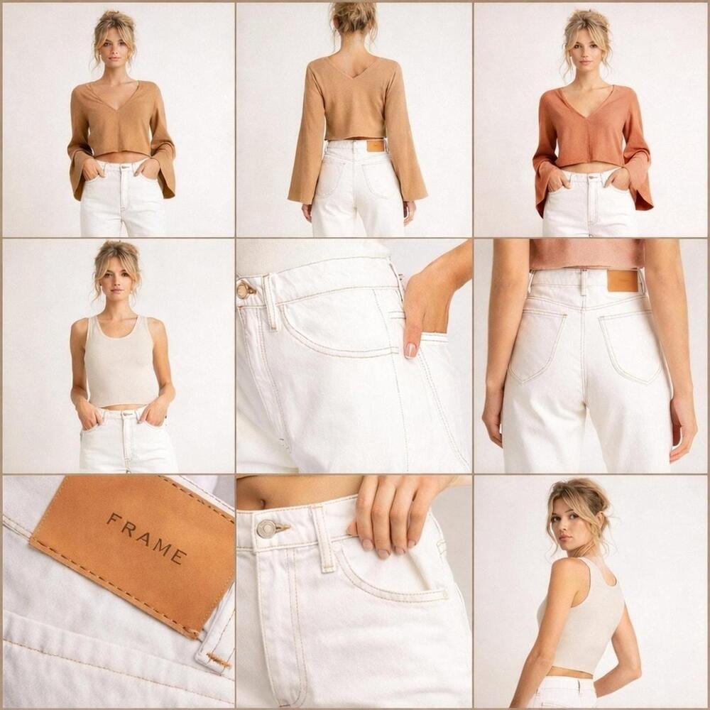 Frame Denim Le Italien True Straight Jeans in Blanc Women's size 30 $458 MSRP